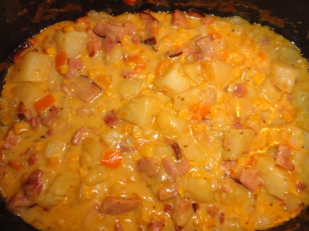 Scalloped Potatoes Corn and Ham
